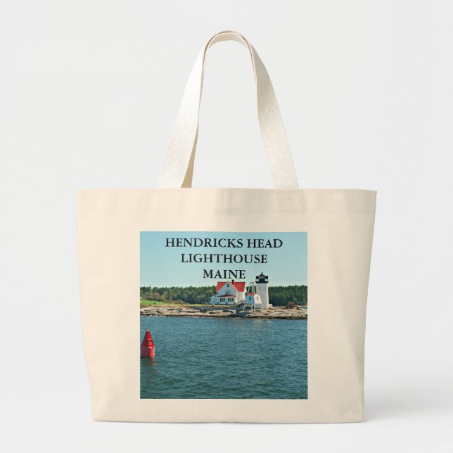 Hendricks Head Lighthouse, Maine Large Tote Bag (Front)