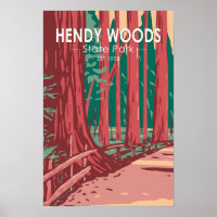 Hendy Woods State Park California Badge Vintage