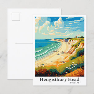 Hengistbury Head England Travel Illustration Postcard