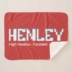 Henley boys name and meaning pixels text gamers sherpa blanket