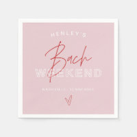 HENLEY Modern Pink Red Retro Bachelorette