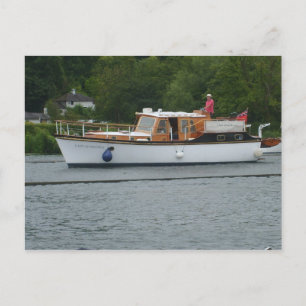 Henley on Thames, CClassic motorboat on the Thames Postcard