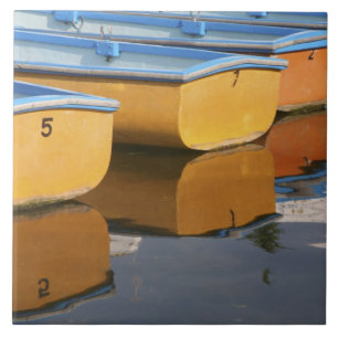 Henley-on-Thames row boats on the Thames River, Ceramic Tile