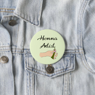 Henna Artist with Henna Cone 7.5 Cm Round Badge