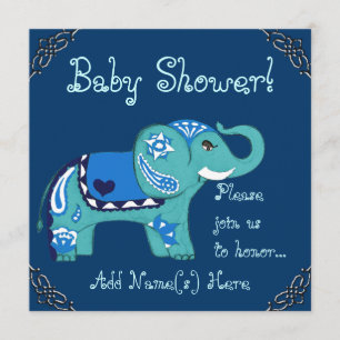 Henna Elephant (Baby Shower) Invitation