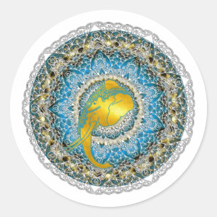 Henna Elephant Mandala Ganesha Mindfulness Gifts Classic Round Sticker