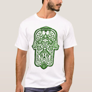 Henna Hand of Hamsa (Green) T-Shirt
