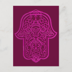 Henna Hand of Hamsa (Pink) Postcard
