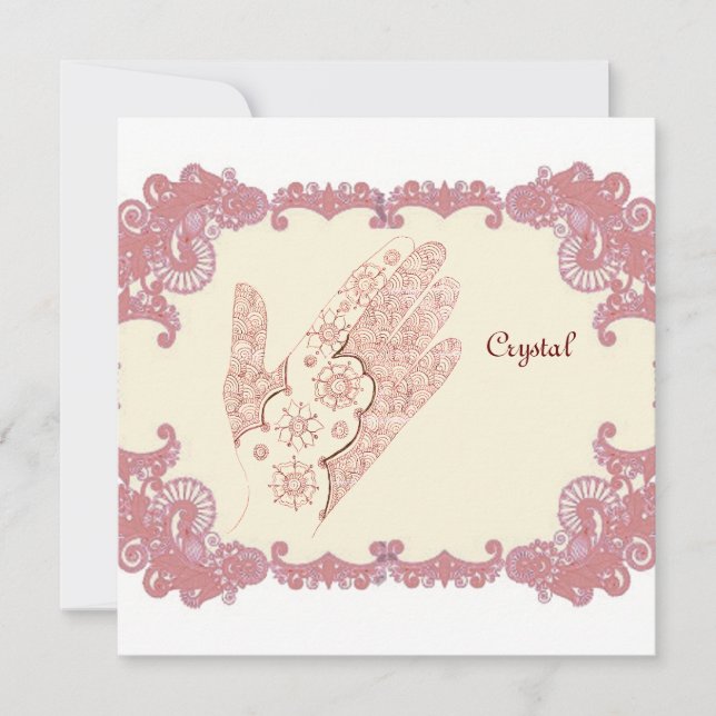 Henna Hand party card (Front)