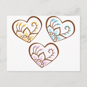 Henna Hearts Postcard
