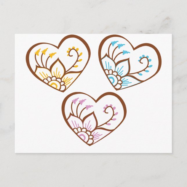 Henna Hearts Postcard (Front)