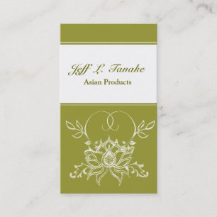 Henna Indian  White Lotus Flower Business Card