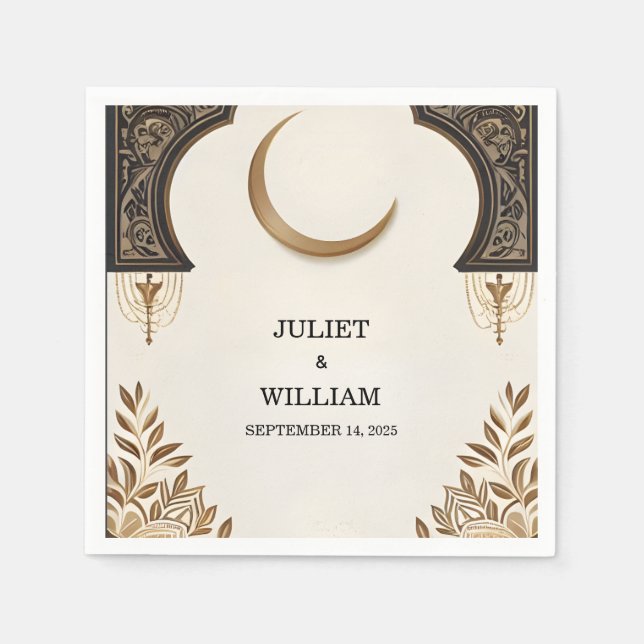 Henna Islam Nikah Arabic Walima Muslim Wedding Napkin (Front)