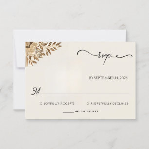 Henna Islam Nikah Arabic Walima Muslim Wedding RSVP Card