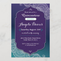 Henna Jewel Quinceanera Birthday Party Invite 15th