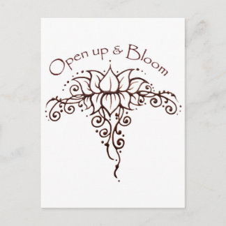 Henna Lotus 'Open Up & Bloom' Postcard