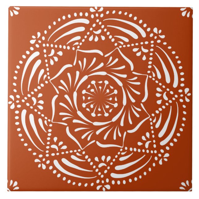 Henna Mandala Ceramic Tile (Front)