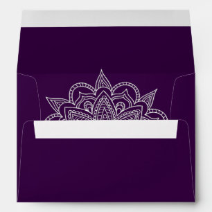 Henna Mandala Purple Indian Wedding Envelope