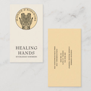Henna Massage Healing Arts Hands Business Card