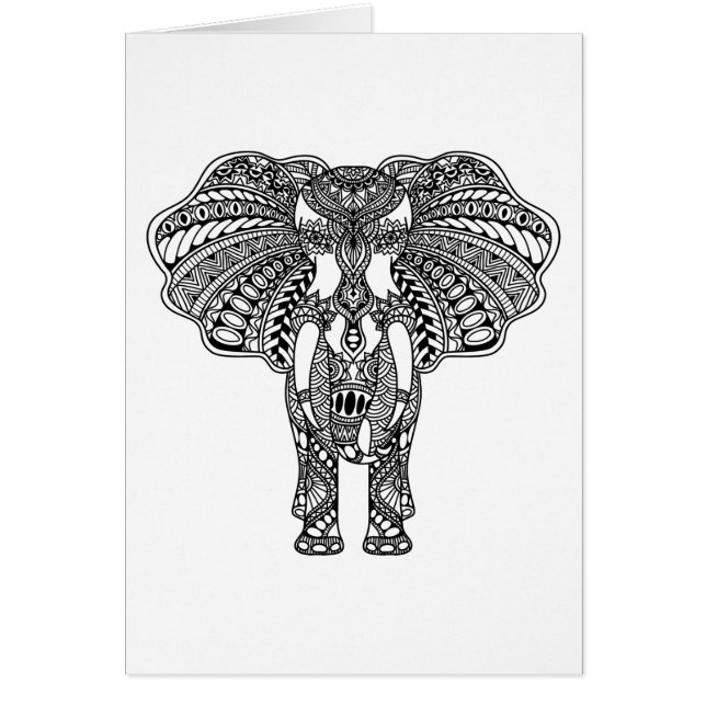 Henna Mehndi Decorated Indian Elephant (Front)