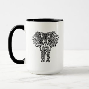Henna Mehndi Decorated Indian Elephant Mug