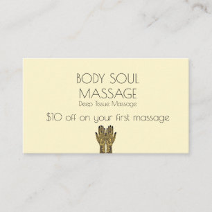 Henna Mehndi Hands Artistic Massage Discount Card