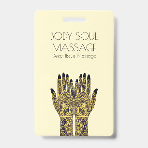 Henna Mehndi Hands Massage Business ID Badge