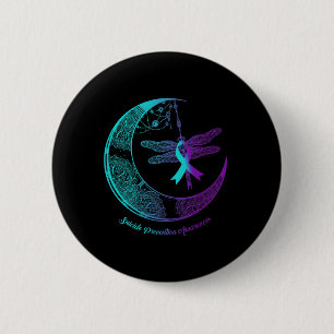 Henna Moon Dragonfly Suicide Prevention Awareness 6 Cm Round Badge