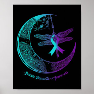 Henna Moon Dragonfly Suicide Prevention Awareness  Poster