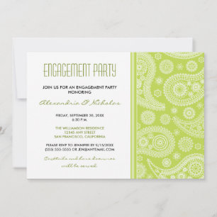 Henna Paisley Engagement Party Invitation (lime)