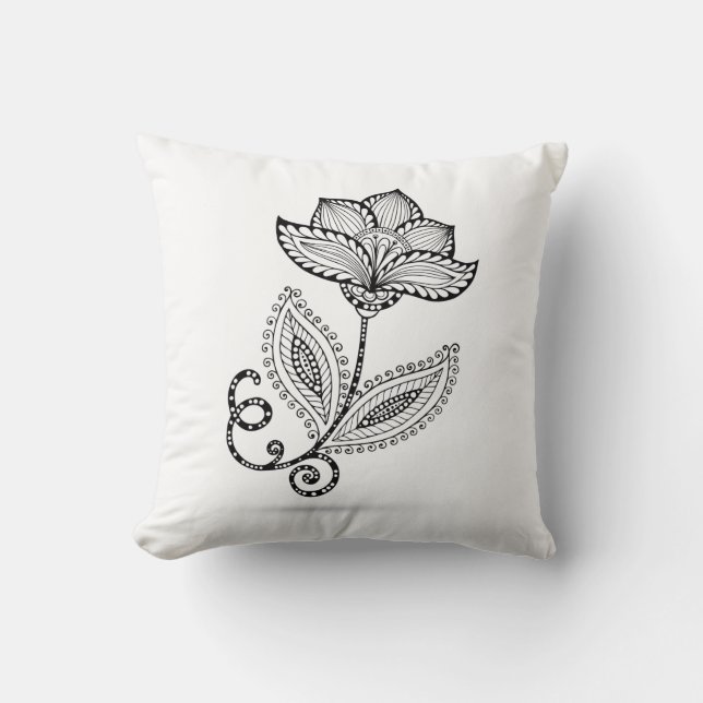 Henna Paisley Mehndi Doodles Cushion (Front)