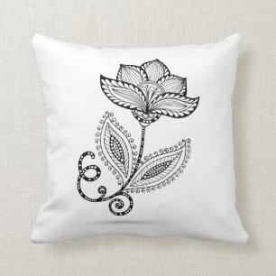 Henna Paisley Mehndi Doodles Cushion