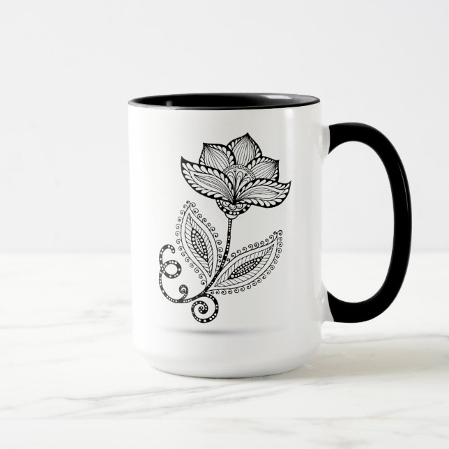 Henna Paisley Mehndi Doodles Mug (Right)