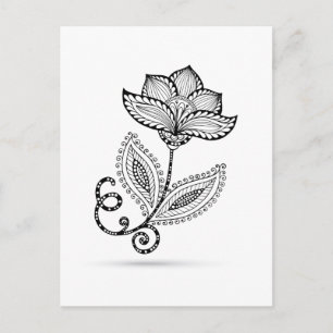 Henna Paisley Mehndi Doodles Postcard