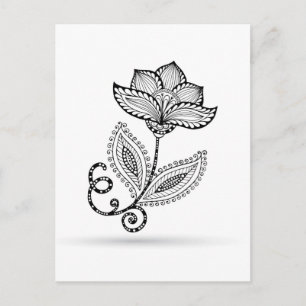 Henna Paisley Mehndi Doodles Postcard