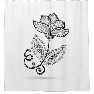 Henna Paisley Mehndi Doodles Shower Curtain