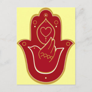 Henna Peace and Love Hamsa Postcard