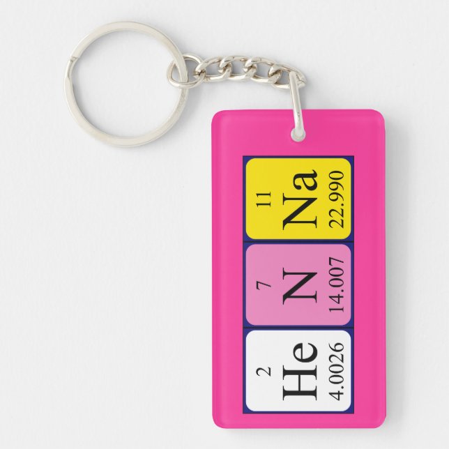 Henna periodic table name keyring (Front)