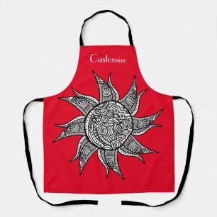 Henna-style Sun Tattoo Thunder_Cove  Apron