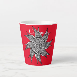Henna-style Sun Tattoo Thunder_Cove Latte Mug