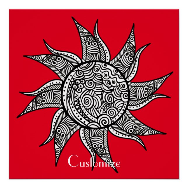 Henna-style Sun Tattoo Thunder_Cove Poster (Front)