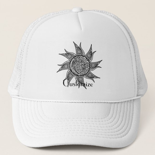 Henna-style Sun Tattoo Thunder_Cove  Trucker Hat (Front)