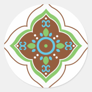 Henna Tattoo Mandala Classic Round Sticker