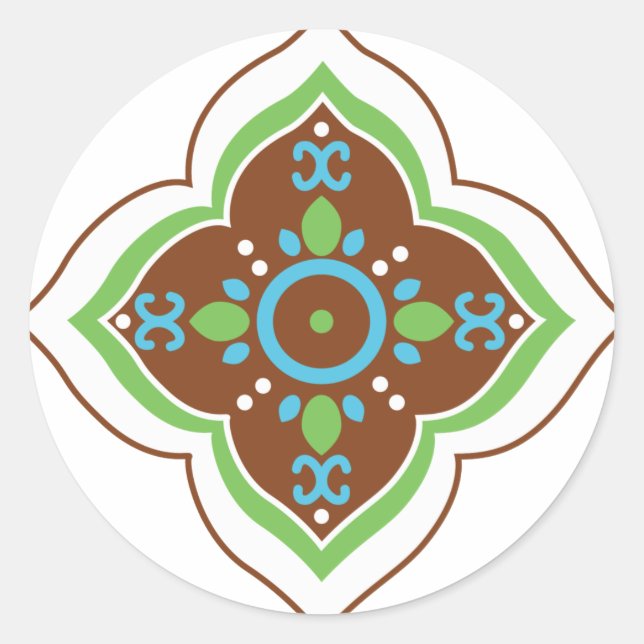 Henna Tattoo Mandala Classic Round Sticker (Front)