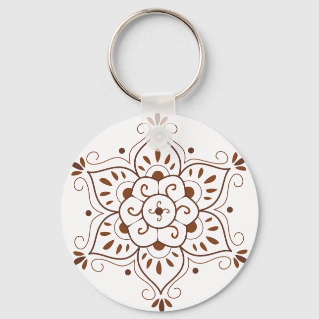 Henna Tattoo Mandala Key Ring (Front)