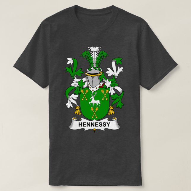 Hennessy Coat of Arms Family Crest  T-Shirt (Design Front)