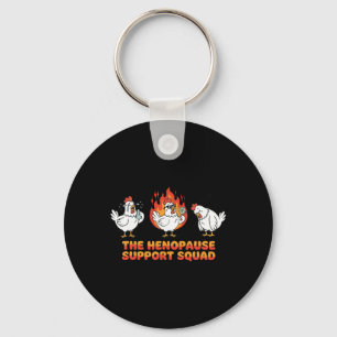 Henopause Squad Funny Menopause Chicken Women Key Ring