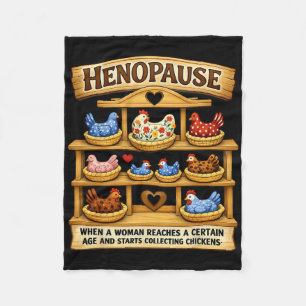 Henopause Women Collecting, Grandma Core Chicken,h Fleece Blanket