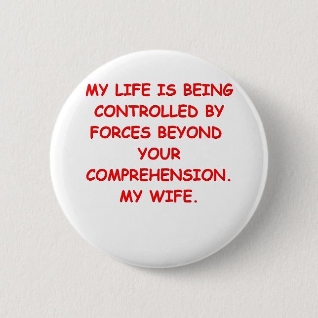 henpecked 6 cm round badge (Front)