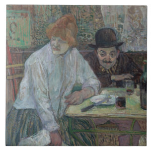 Henri de Toulouse-Lautrec - At the Cafe La Mie Ceramic Tile